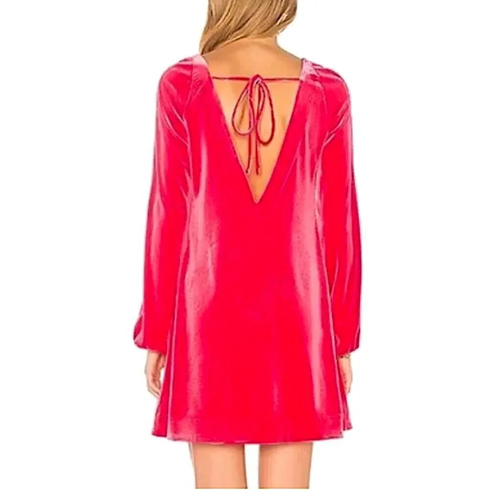 FREE PEOPLE Misha Velvet V Tie Back Dress